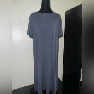 Jjill Blue Wearever Collection Minimalist Lagenlook Swing Dress Sz Med